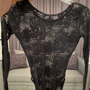 Harley Davison Black Lace Bodysuit